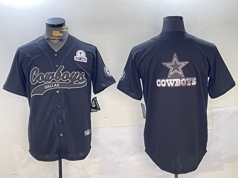 Men Dallas Cowboys Blank Black Joint Name 2024 Nike Limited NFL Jersey style 19